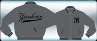 New York Yankees / Charcoal - MLB Wool Reversible Jacket