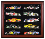 10-Car 1/24 Diecast Display w/Mahogany Frame