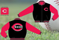 Cincinnati Reds / Black and Red - MLB Wool Reversible Jacket