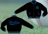 New York Yankees / Black and Royal - MLB Wool Reversible Jacket