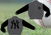 New York Yankees / Charcoal and Black - MLB Wool Reversible Jacket