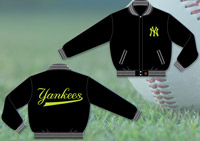 New York Yankees / Black and Yellow - MLB Wool Reversible Jacket