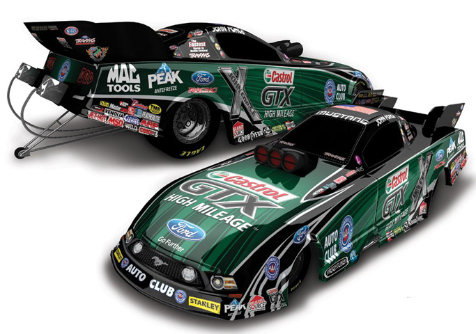 JL AW AUTO WORLD~John Force 25th Anniversary Castrol Oil Funny Car ~ FITS AFX 