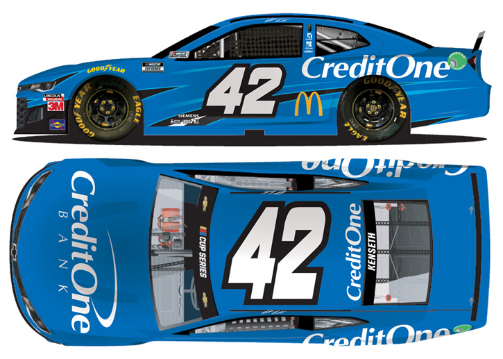 Kyle Larson #42 Credit One Bank NASCAR Ball Cap Hat NEW Chip Ganassi Motorsports 
