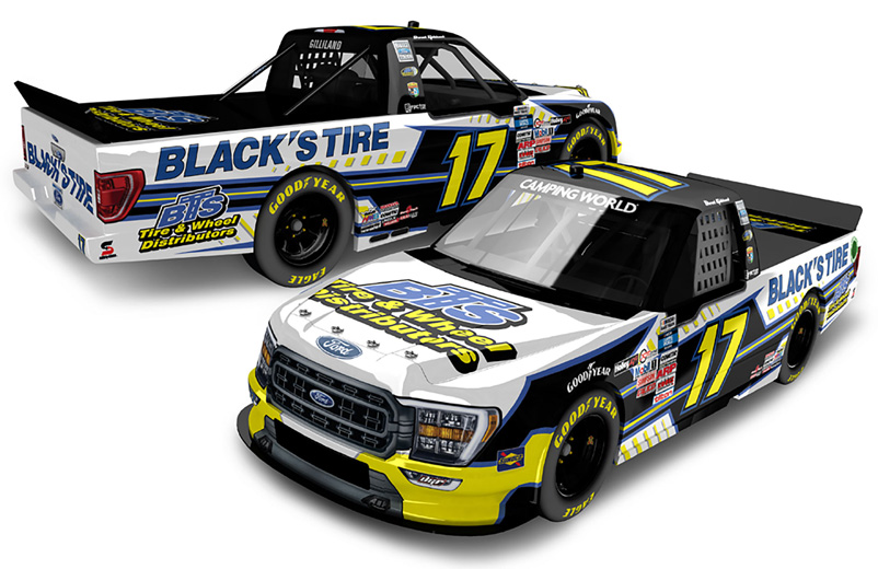 2021 David Gilliland #17 Black's Tire NASCAR Truck 1/24 Diecast