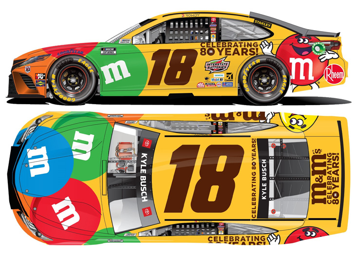 Kyle Busch 2019 M&M's NASCAR CUP CHAMPION 1/24 Gibbs Camry #18  FREE US SHIP 