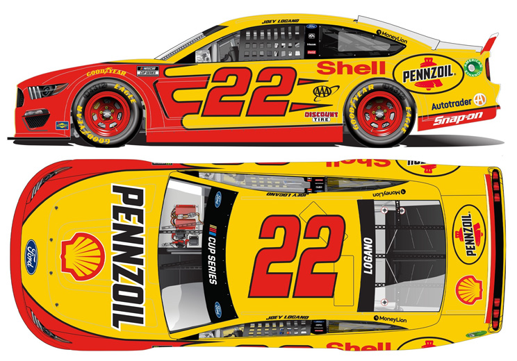 NASCAR 2020 JOEY LOGANO #22  SHELL PENNZOIL 1/24 CAR 
