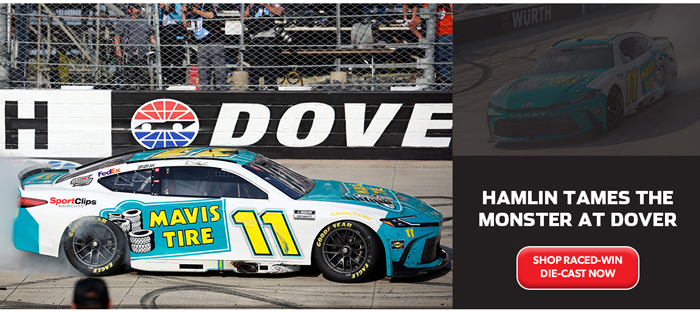 2024 Denny Hamlin #11 Mavis Tire - Dover Win / Raced Diecast, by Action Lionel