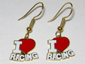 I Love Racing - Wire Earrings