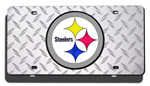 Pittsburgh Steelers - Diamond Plate NFL Laser Tag License Plate