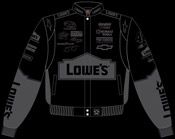 #48 Jimmie Johnson 10 Lowes - Black / Black NASCAR Uniform Jacket