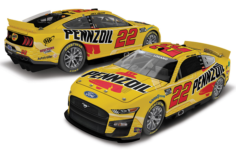 Signed Collectible Lionel 1/64 Scale NASCAR Diecast Car with COA Team Penske AUTOGRAPHED 2021 Joey Logano #22 Pennzoil/Shell Racing 