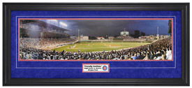 Chicago Cubs / Night Game Wrigley Field (Suede) - Framed Panoramic