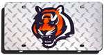 Cincinnati Bengals - Diamond Plate NFL Laser Tag License Plate