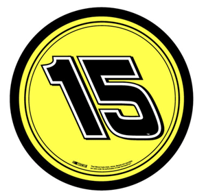 #15 NASCAR 3" Round Decal