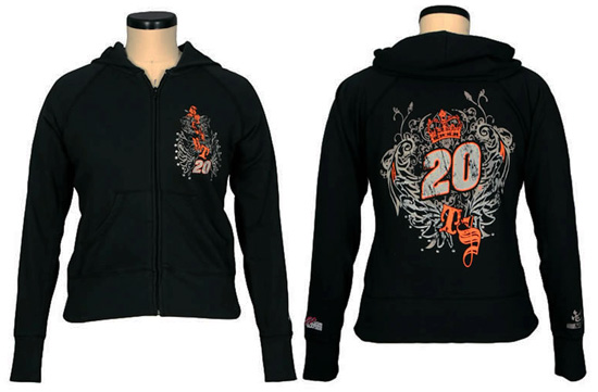 #20 Tony Stewart - Ladies Zip Hoodie 