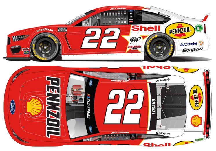 2020 Joey Logano #22 Shell-Pennzoil - Darlington Throwback 1/24 Diecast