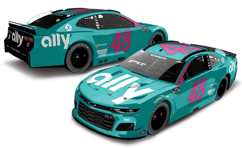 2021 Alex Bowman #48 ally - Darlington Throwback 1/24 Diecast