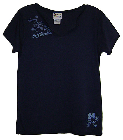 #24 Jeff Gordon - Ladies Navy Reverse Seam Tee