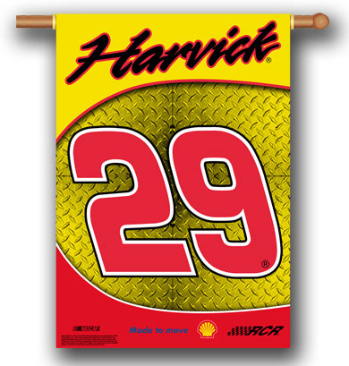 #29 Kevin Harvick - Shell 2-Sided NASCAR Banner Flag