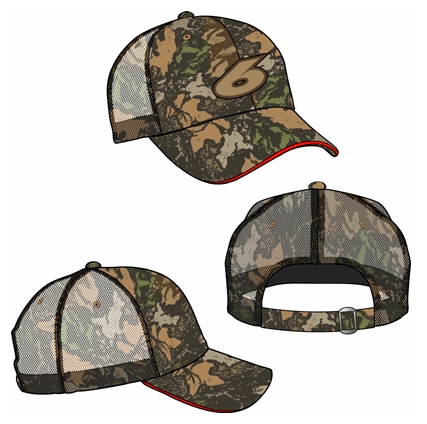 #6 Roush Racing Mossy Oak Camouflage Mesh NASCAR Cap