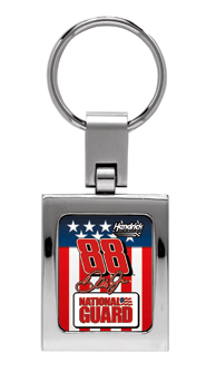 #88 Dale Earnhardt Jr - National Guard Polished Metal Key Ring
