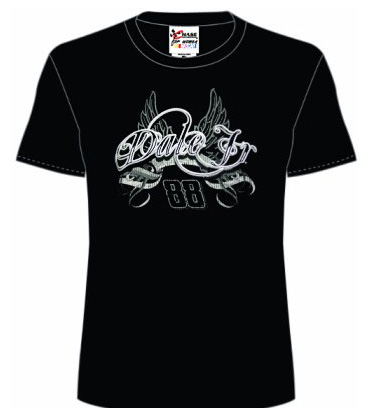 #88 Dale Earnhardt Jr - Ladies Black Script T-Shirt