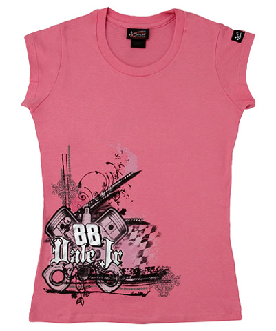 #88 Dale Earnhardt Jr - Ladies Foil Print Pink Tee