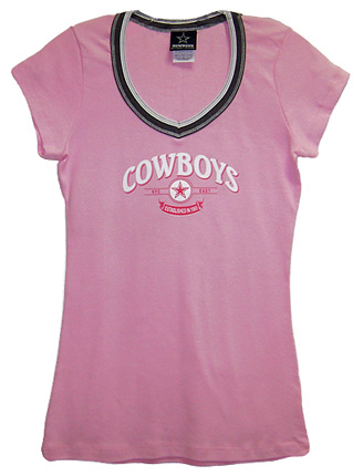 Dallas Cowboys - NFL Ladies Pink Scoop Neck Tee