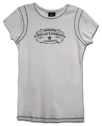 Dallas Cowboys - NFL Ladies Reverse Stitch Stamped Tee