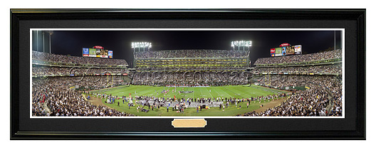 Oakland Raiders / Oakland Coliseum Night Game - NFL Framed Panoramic