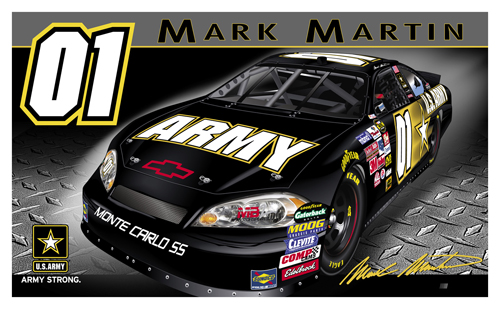 #01 Mark Martin - U.S. Army 2-Sided Flag