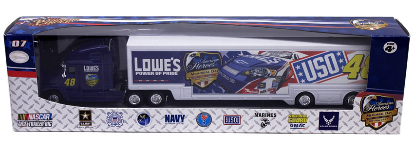 2007 Jimmie Johnson #48 Lowe's - Power of Pride NASCAR 1/64 Hauler