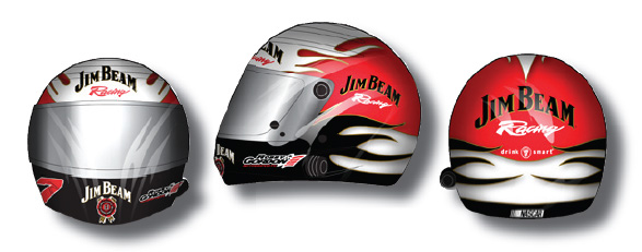 #7 Robby Gordon '08 Jim Beam - Mini Helmet