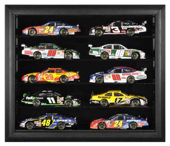 10-Car 1/24 Diecast Display w/ Black Frame