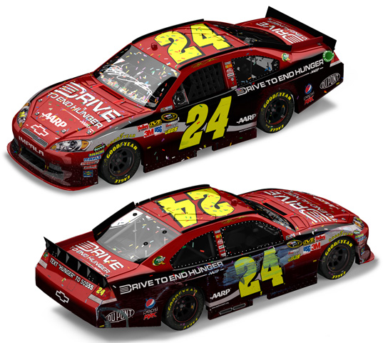 2011 Jeff Gordon #24 AARP - Phoenix Win / Raced Diecast - Autographed