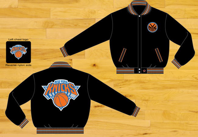 New York Knicks / Black - NBA Wool Reversible Jacket