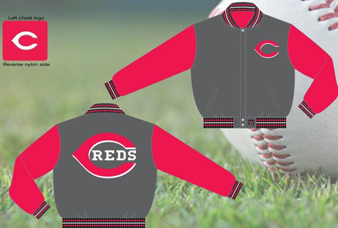 Cincinnati Reds / Grey and Red - MLB Wool Reversible Jacket