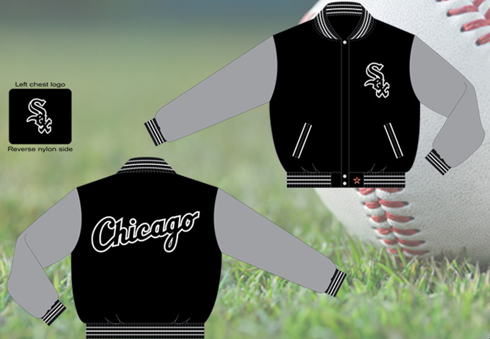 Chicago White Sox / Black and Grey - MLB Wool Reversible Jacket
