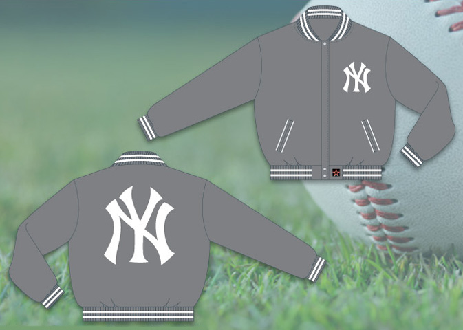 New York Yankees / Grey - MLB Wool Reversible Jacket