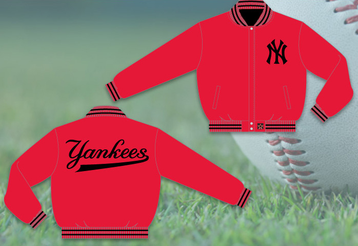 New York Yankees / Red - MLB Wool Reversible Jacket