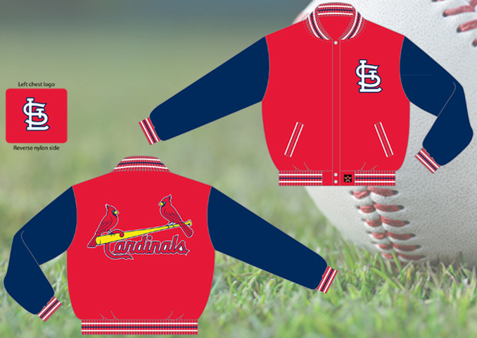 St. Louis Cardinals / Red and Navy - MLB Wool Reversible Jacket