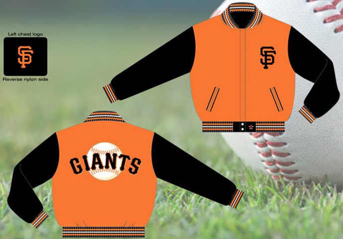 San Francisco Giants / Orange and Black - MLB Wool Reversible Jacket