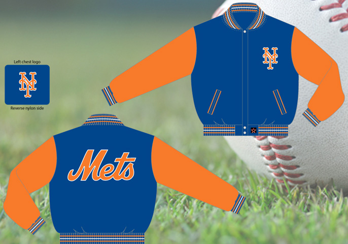 New Yor Mets / Royal and Orange - MLB Wool Reversible Jacket