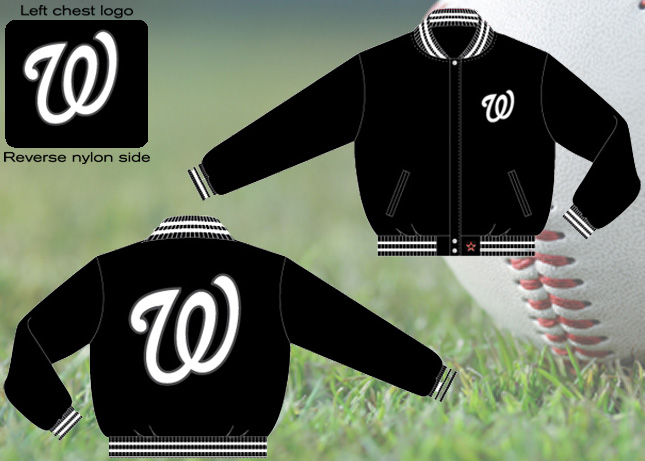 Washington Nationals / Black - MLB Wool Reversible Jacket
