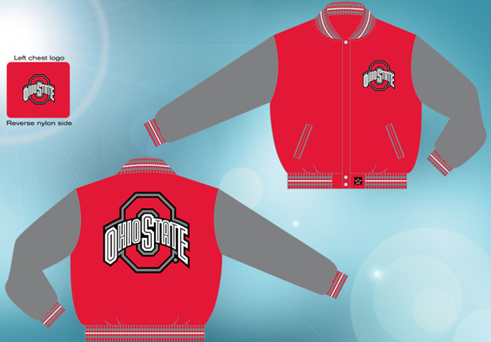 Ohio State Buckeyes / Red and Grey - Wool Reversible Jacket