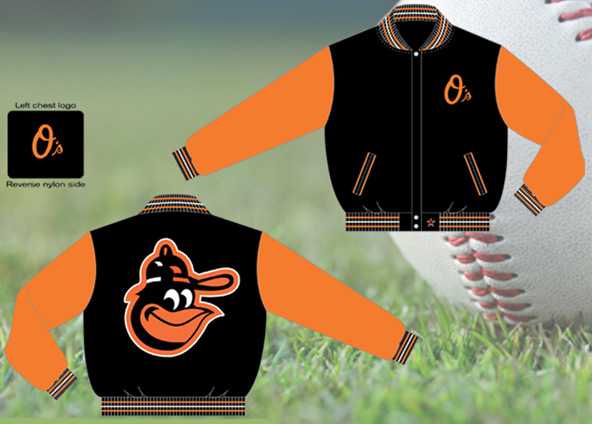 Baltimore Orioles / Black and Orange - MLB Wool Reversible Jacket