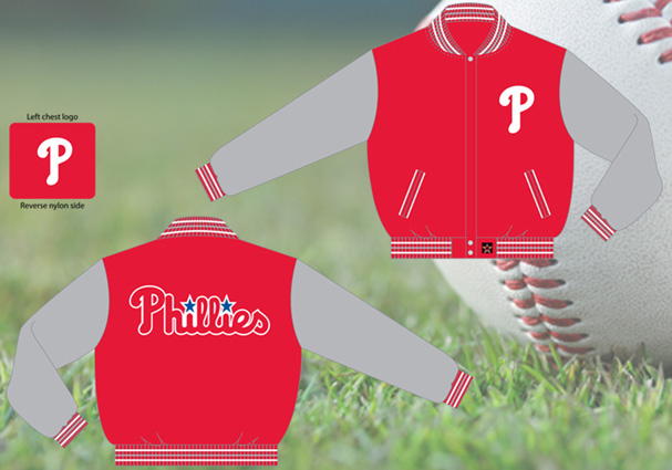 Philadelphia Phillies / Red and Grey - MLB Wool Reversible Jacket