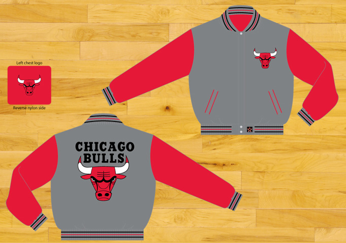 Chicago Bulls / Grey and Red - NBA Wool Reversible Jacket