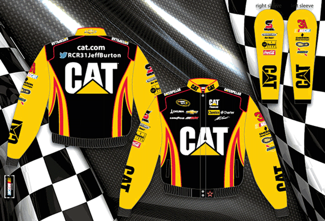#31 Jeff Burton '13 Caterpillar - Yellow NASCAR Uniform Jacket